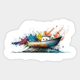 Levitating Boat Sticker